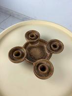 Vintage keramiek kaarsenhouder, Overige materialen, Gebruikt, Bruin, Ophalen of Verzenden