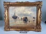 Olieverf Schilderij - Strandtafereel - Jur M. Beek, Antiek en Kunst, Ophalen of Verzenden