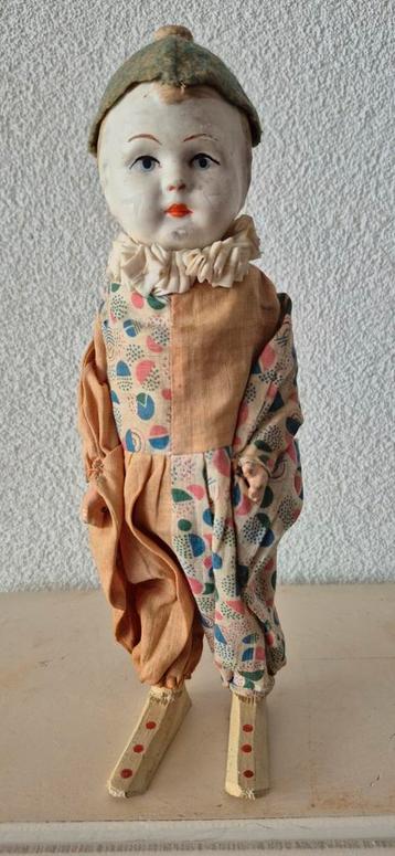 Antiek Clown Popje - 25cm beschikbaar voor biedingen