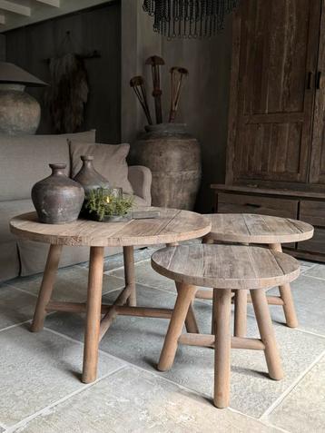 Salontafels hout light brown| set van drie beschikbaar voor biedingen