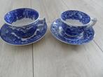 Blauw Engels servies - kop en schotel 2st., Antiek en Kunst, Ophalen of Verzenden