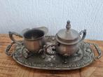 Vintage Melk en Suiker Set Zilverlook, Ophalen of Verzenden