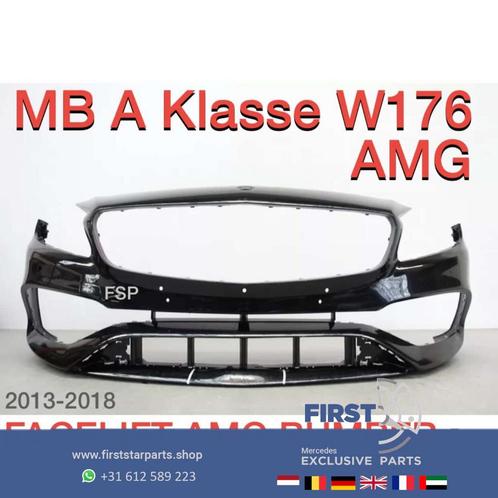 W176 AMG VOORBUMPER FACELIFT A45 ZWART Mercedes A Klasse 201, Auto-onderdelen, Carrosserie en Plaatwerk, Bumper, Mercedes-Benz