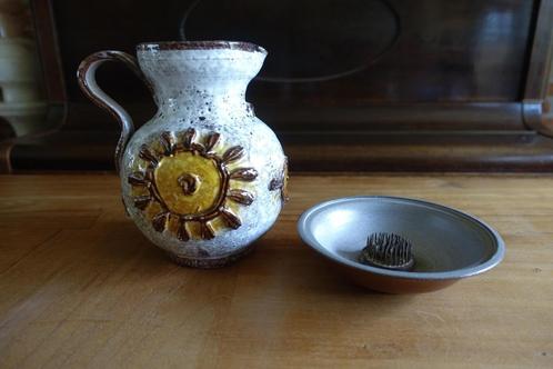 prachtige retro vaas met zonnebloem en schaaltje v.a. 5,00, Huis en Inrichting, Woonaccessoires | Vazen, Zo goed als nieuw, Aardewerk of Porselein