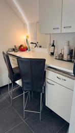 Design set lederen barkrukken, Huis en Inrichting, 2 krukken, Ophalen, Zo goed als nieuw, Leer