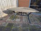 Teakhouten tuintafel driehoek, Tuin en Terras, Tuintafels, Ophalen, Gebruikt, Rond, Teakhout