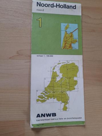ANWB TOERISTENKAART 1 NOORD-HOLLAND Noord beschikbaar voor biedingen