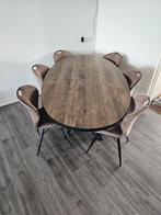 Eettafel van mango hout met zwart stalen spinpoot, Huis en Inrichting, Tafels | Eettafels, Ophalen, 100 tot 150 cm, 200 cm of meer