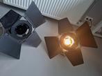 Twee industriële stalen lampen, Metaal of Aluminium, Ophalen of Verzenden, Zo goed als nieuw, Industrieel