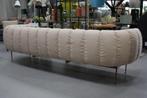Prachtige bank sofa Puffer Jess Design stof Old pink naturel, Ophalen, Zo goed als nieuw, Metaal