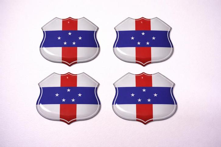 3D Antilliaanse gel vlag stickers UV-bestendig, Verzamelen, Stickers, Nieuw, Overige typen, Verzenden