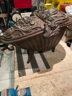 Franse gietijzeren kolenbak/haardhoutbak, Ophalen, Gebruikt, Hout, Houtkachel