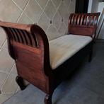 Antieke Houten sofa bank opbergbank halbank bankje, Minder dan 75 cm, Vintage, Tweepersoons, Ophalen of Verzenden