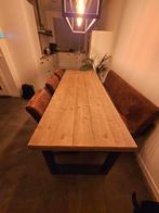 Eettafelset (tafel, 3 stoelen, bankje), Ophalen, 200 cm of meer, 50 tot 100 cm, Zo goed als nieuw