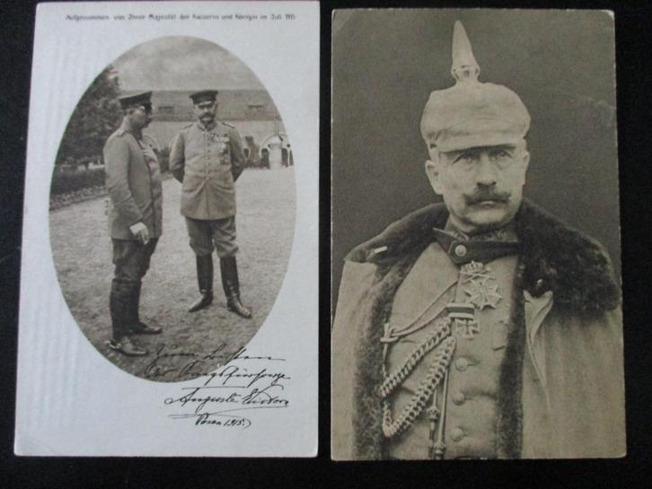 2x WO1 postkaart Kaiser Wilhelm II, Verzamelen, Militaria | Algemeen, Landmacht, Foto of Poster, Duitsland, Verzenden