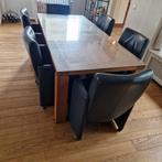 Eetkamertafel met stoelen en salontafel, Ophalen, Gebruikt, 100 tot 150 cm, 200 cm of meer