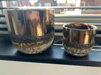 Gouden sierpotten - set van 2, Huis en Inrichting, Woonaccessoires | Vazen, Overige kleuren, Aardewerk of Porselein, Ophalen of Verzenden