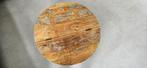 Ronde houten salontafel met opbergvak, Huis en Inrichting, Gebruikt, 50 tot 100 cm, Rond, 50 tot 100 cm