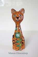 Origineel Handbeschilderd Beedje " Serval Cat " Nieuw Kunst, Antiek en Kunst, Kunst | Beelden en Houtsnijwerken, Ophalen of Verzenden