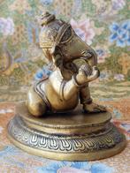 Prachtig zwaar antiek brons beeld uit India van Ganesha., Antiek en Kunst, Ophalen of Verzenden