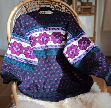 Vintage wollen trui 80s handmade romy Boomsma Noorse Norway  beschikbaar voor biedingen