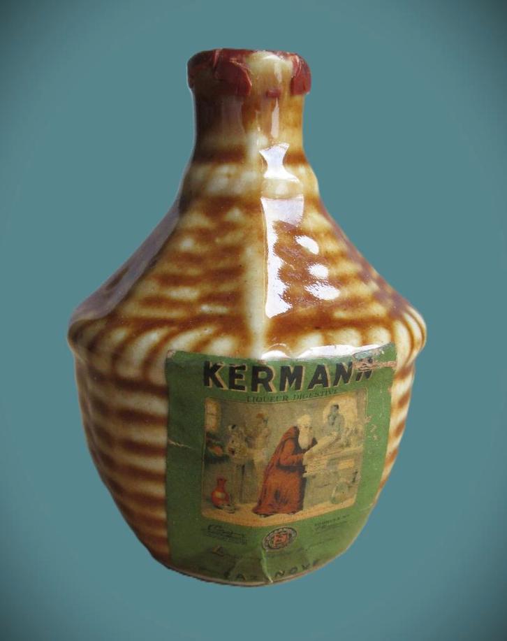 Kruik~Likeur~Antiek Kruikje~Kermann Likeur~Miniatuur~Antiek, Antiek en Kunst, Antiek | Keramiek en Aardewerk, Ophalen of Verzenden