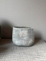 PTMD ovalen ceramic pot groen grijzig vaas l18cm, Tuin en Terras, Bloempotten, Ophalen of Verzenden, Zo goed als nieuw, Balkon