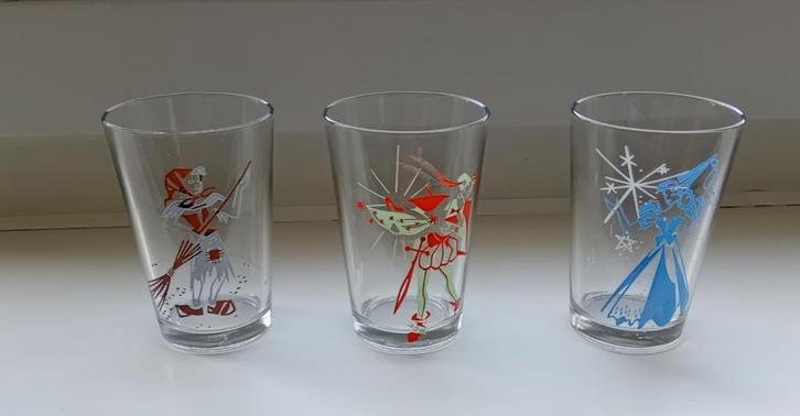 glazen glas Assepoester vintage, Verzamelen, Glas en Borrelglaasjes, Gebruikt, Frisdrankglas, Ophalen
