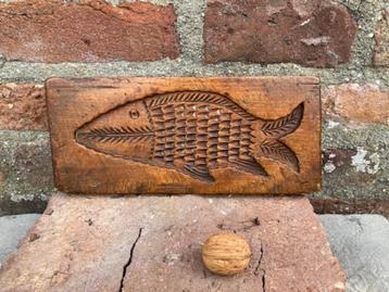 oude koekplank, speculaasplank, Vis , Zeemonster .B beschikbaar voor biedingen