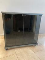 Zwart kastje met getint glazen deurtjes, Huis en Inrichting, Ophalen, Gebruikt