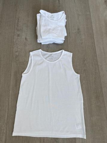 8 H&M Witte Katoenen Hemden - Maat 158-164  beschikbaar voor biedingen