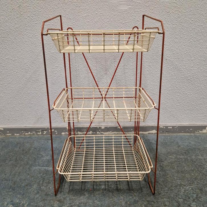 Vintage tomado keukenrekje keukenrek fifties fruitschaal rek, Antiek en Kunst, Curiosa en Brocante, Ophalen of Verzenden