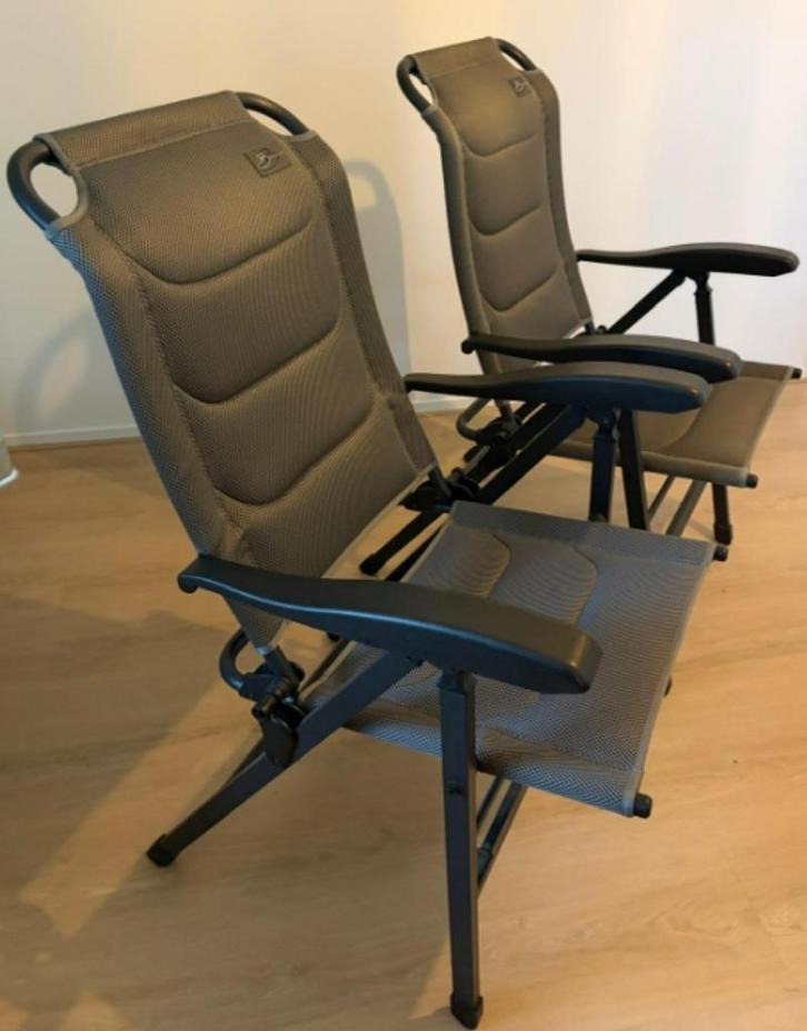 Bardani Bernardo XL 3D Comfort campingstoel platina grey, Tuin en Terras, Tuinstoelen, Zo goed als nieuw, Kunststof, Inklapbaar