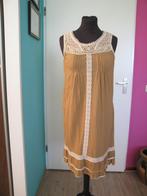 Jersey jurk met kant Maat 36, Verzenden, Maat 36 (S), Bruin