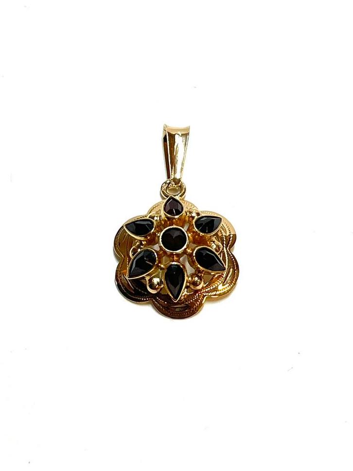 14k gouden hanger met granaatsteen, Sieraden, Tassen en Uiterlijk, Kettinghangers, Zo goed als nieuw, Goud, Goud, Overige voorstellingen