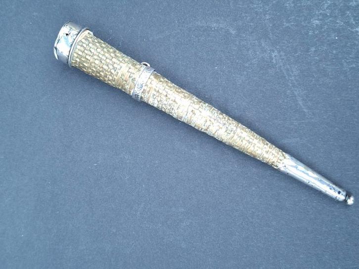 Grote zilveren brijschede  19e, Antiek en Kunst, Antiek | Goud en Zilver, Zilver, Ophalen of Verzenden