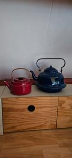 Twee vintage ketels – emaille – Grandmère & Finel stijl, Ophalen of Verzenden