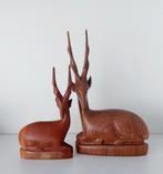 Vintage houten hertjes, Ophalen of Verzenden