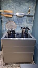 RVS meubel met Siemens kookplaat met afzuiging, Nieuw, Inbouw, Inductie, 4 kookzones