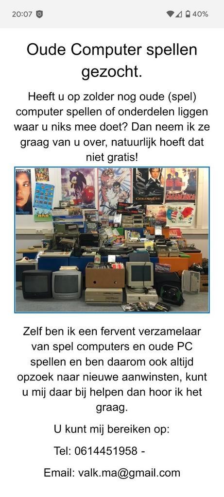 Oude Computer spellen gezocht., Spelcomputers en Games, Spelcomputers | Nintendo Switch, Zo goed als nieuw, Ophalen of Verzenden