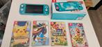 Nintendo Switch Lite Turquoise in doos + 5 spellen, Spelcomputers en Games, Spelcomputers | Nintendo Switch Lite, Ophalen, Turquoise