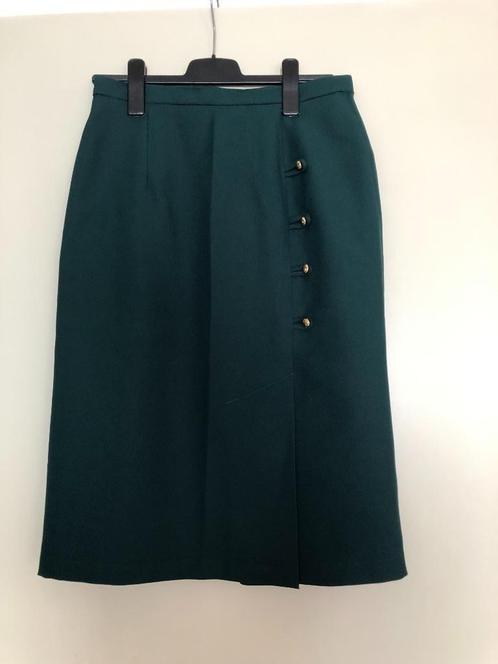 Vintage rok met knopen aan de zijkant, donkergroen, maat 38, Kleding | Dames, Rokken, Zo goed als nieuw, Maat 38/40 (M), Groen