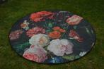 Rond vloerkleed/ wandkleed stilleven bloemen in vaas Ø 180cm, Huis en Inrichting, Gebruikt, 150 tot 200 cm, Rond, Bloemen