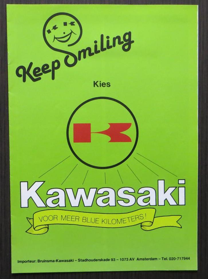Folder Kawasaki 1981 Modelprogramma (Nederlands), Motoren, Handleidingen en Instructieboekjes, Kawasaki, Verzenden