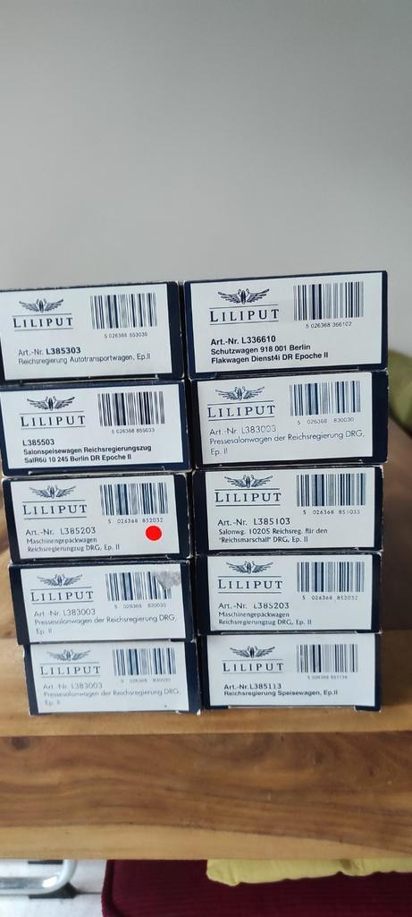 Lilliput Reichsregierungszug + Flakwagon - 10 stuks!, Verzamelen, Spoorwegen en Tramwegen, Trein, Ophalen of Verzenden