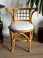 Vintage Rotan Stoel met Bloemmotief, Ophalen, Gebruikt, Bruin, Riet of Rotan
