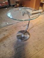 Bijzettafel met glasblad, Ophalen, Minder dan 55 cm, Rond, Zo goed als nieuw