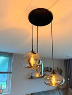Moderne Hanglamp met 3 Lichtpunten smoke glas, Huis en Inrichting, Lampen | Hanglampen, Ophalen, Zo goed als nieuw, Glas, 75 cm of meer