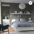 Ikea bed in perfect conditie, incl. lattenbodems, matras 140, Huis en Inrichting, Ophalen, Wit, Tweepersoons, 140 cm