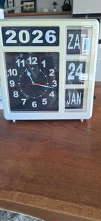 PEREL Flipover Klok met Kalender - Vintage Look, Ophalen, Gebruikt, Analoog, Wandklok